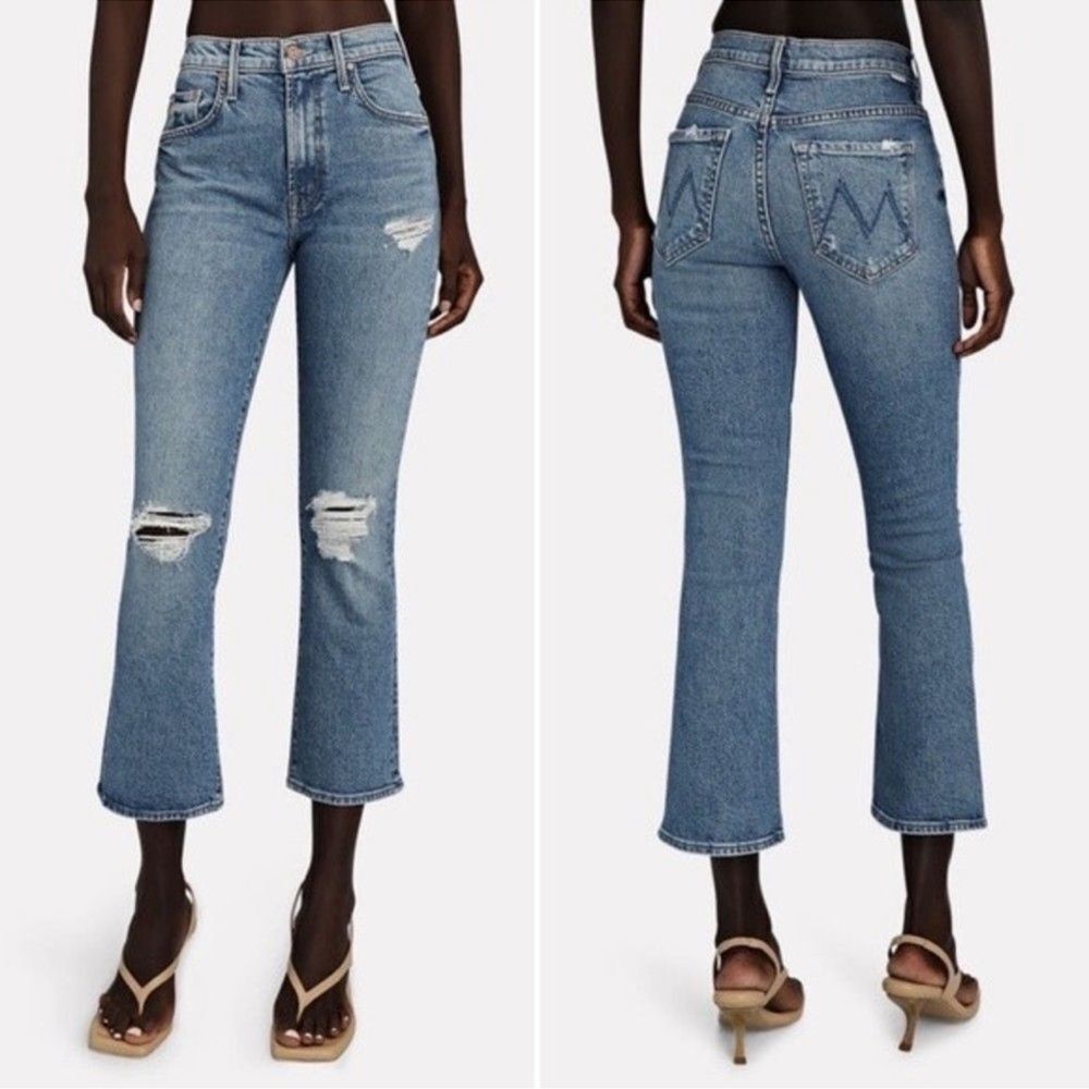 Mother Denim Insider Ankle Flare Bootcut Jeans in Bloom and Doom Size 29